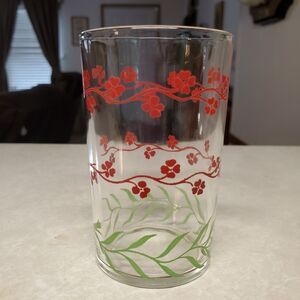 Swanky Swig Kraft Forget Me Not Red 3.5” Glass by Hazel Atlas 1